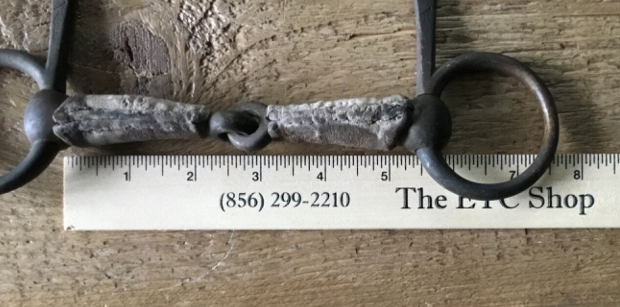 Vintage Brass Half Cheek Snaffle Horse Bit w/ Leather Wrap- Driving /Breaking