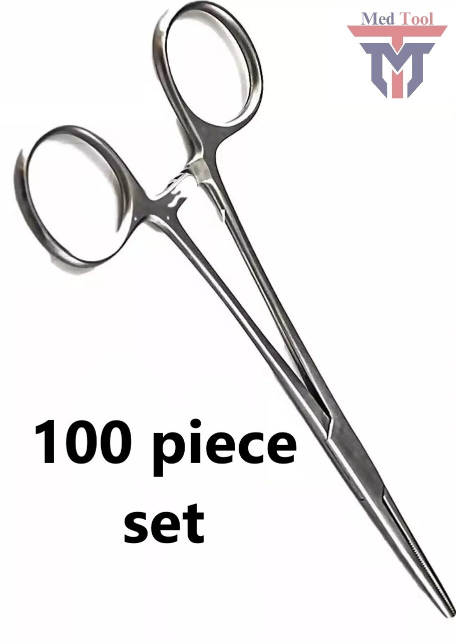 100pc Mosquito Hemostat Forceps 5" Straight Set Surgical Fishing Plier German Gr
