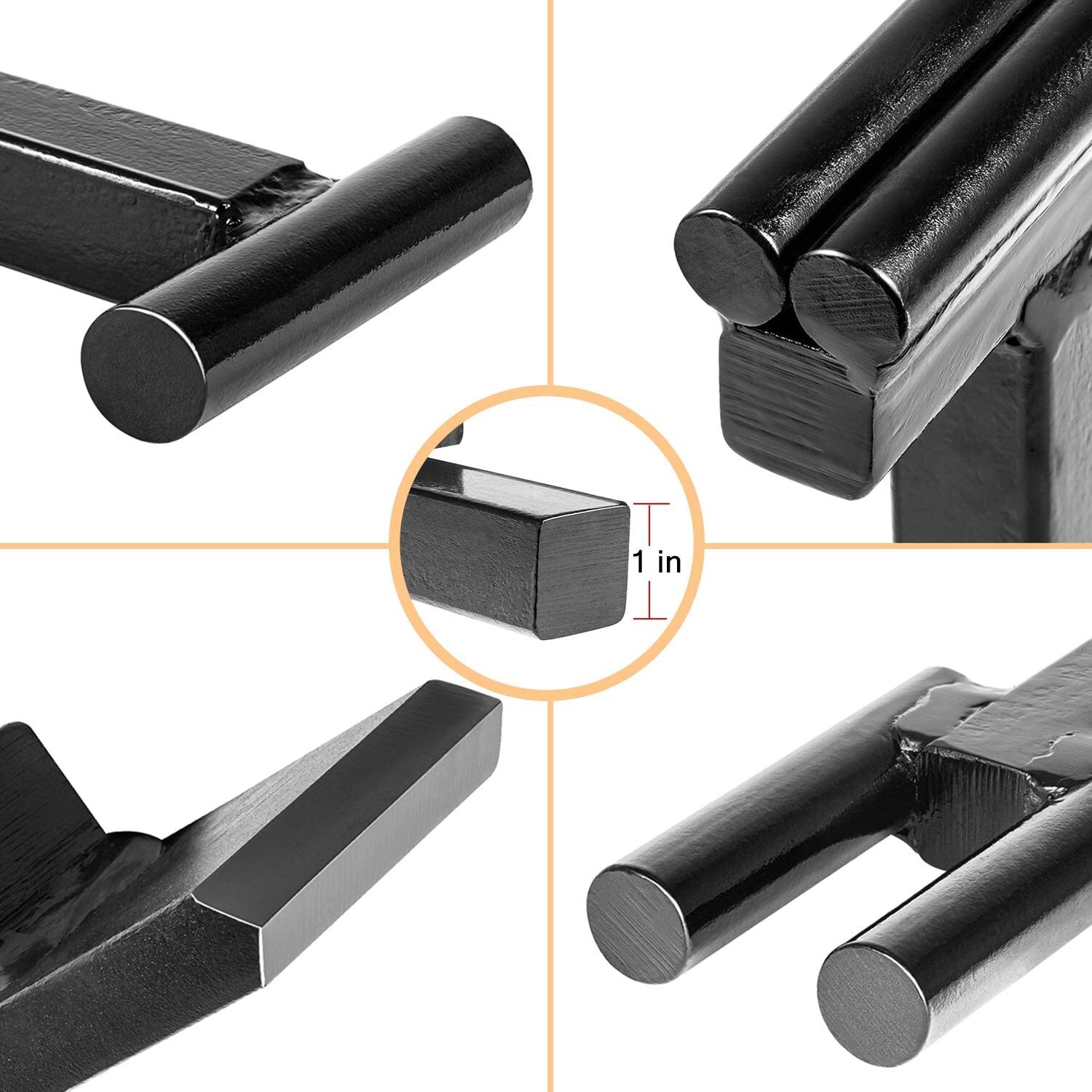 1" Creasing Stake Tool, Hot Cut Tool, Bottom Fuller Tool for Blacksmith 4PCS