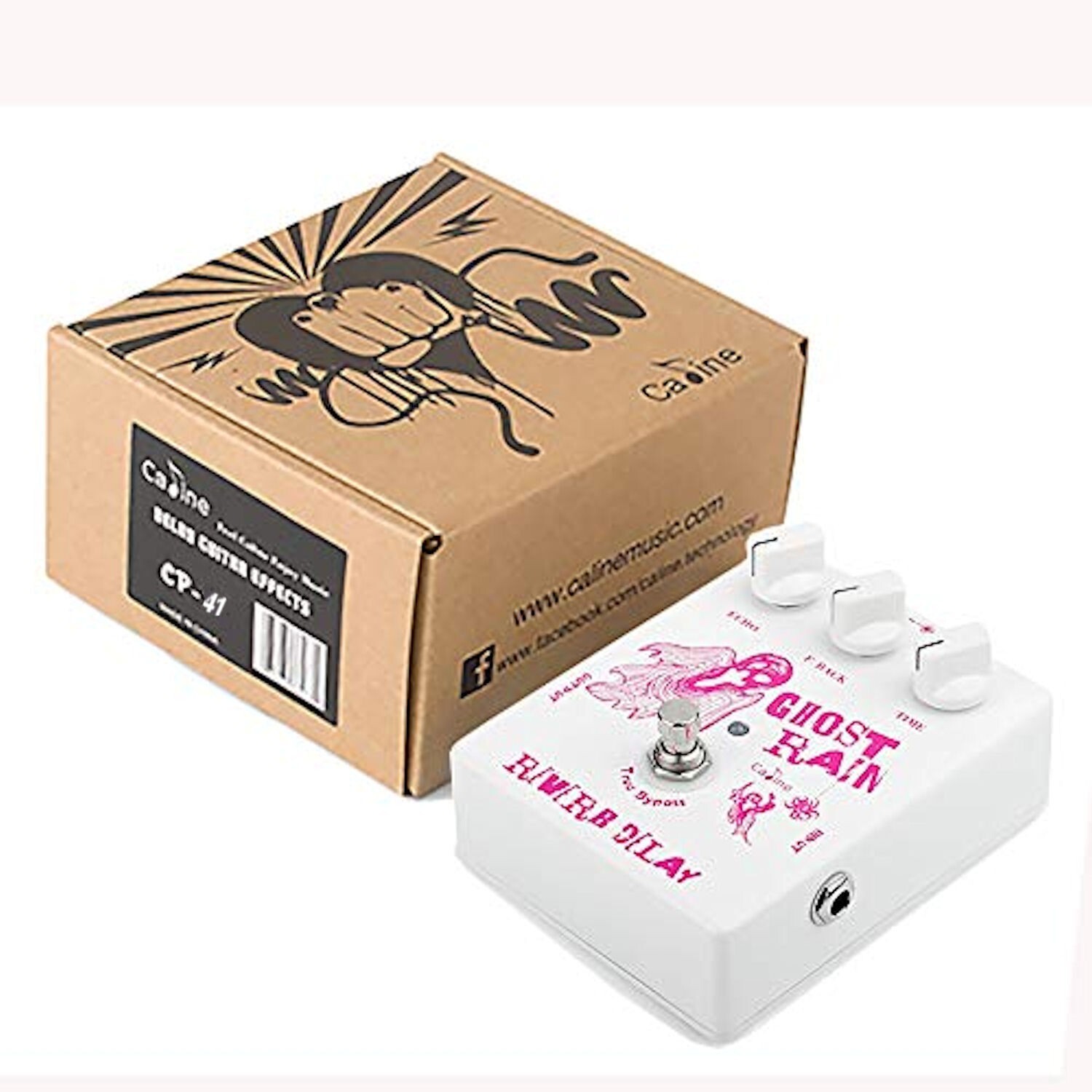 Caline CP-41 Ghost Rain Delay/Reverb Effect Pedal 25-600ms Delay Time TrueBypass