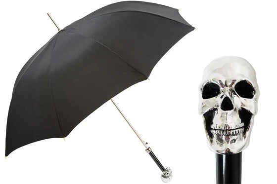 Pasotti Silver Skull Umbrella Gift Box included New