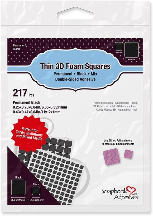 Versatile Self-Adhesive 3D Foam Squares - 217 Count for Scrapbook Enhancement