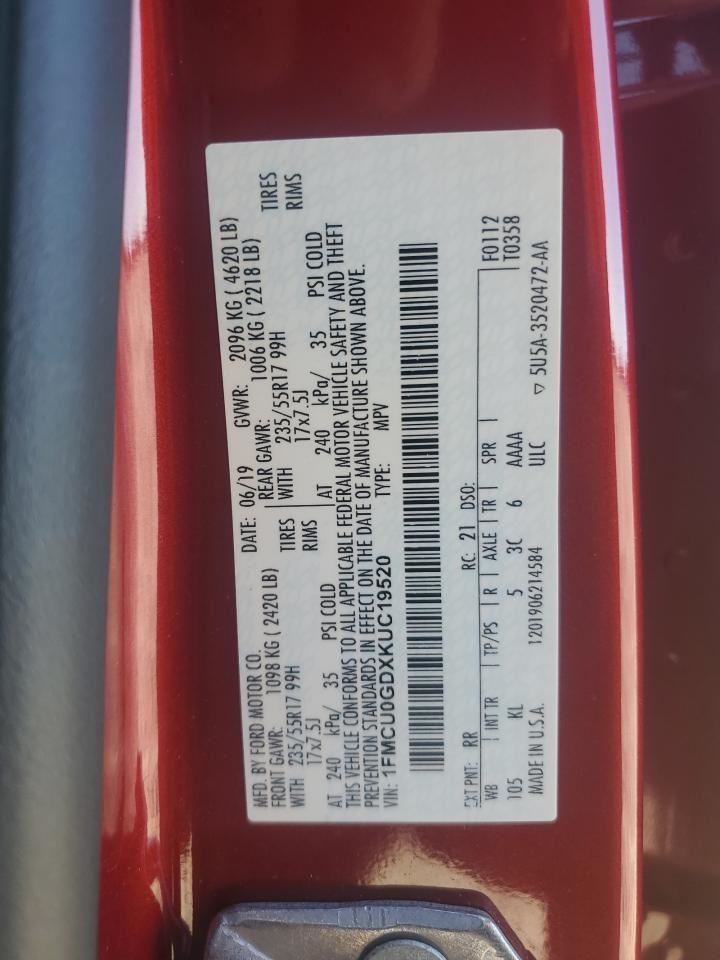 ESCAPE 2019 Glove Box 4924929