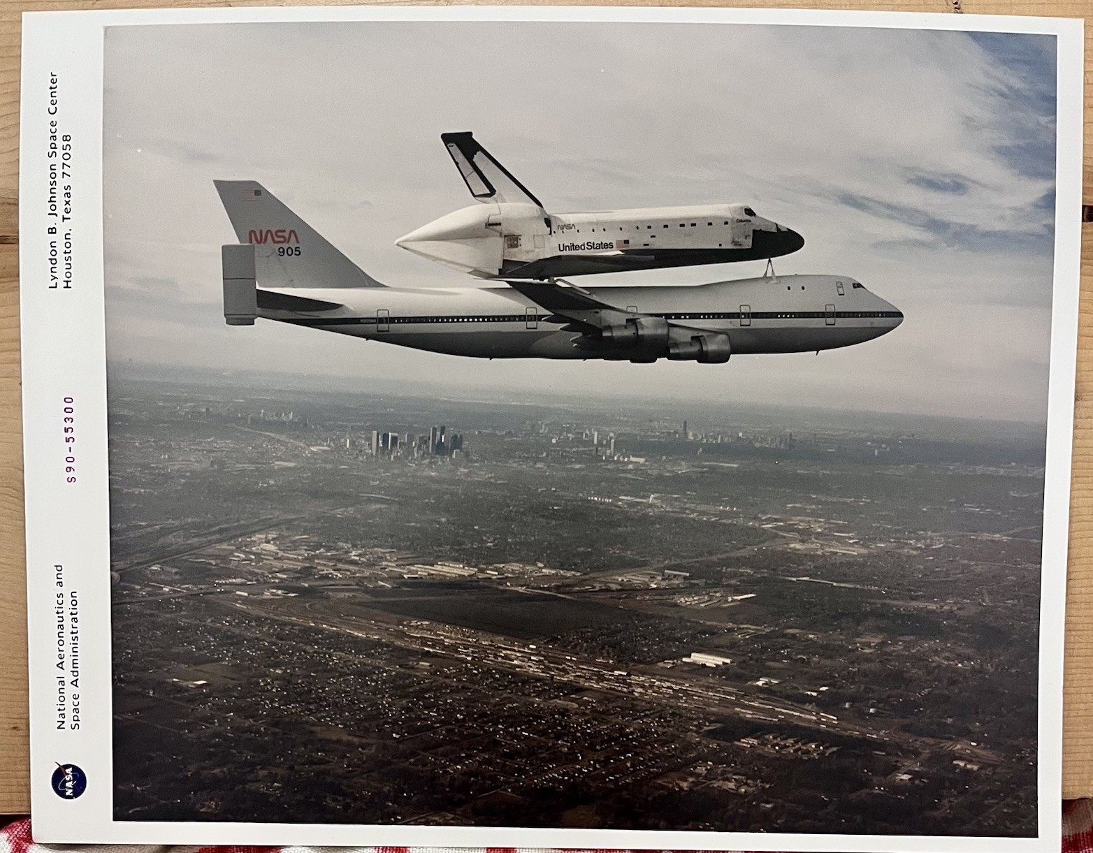Vintage NASA Photo S90-55300 Red Number 747 SCA 1st Gen JSC Kodak Estate