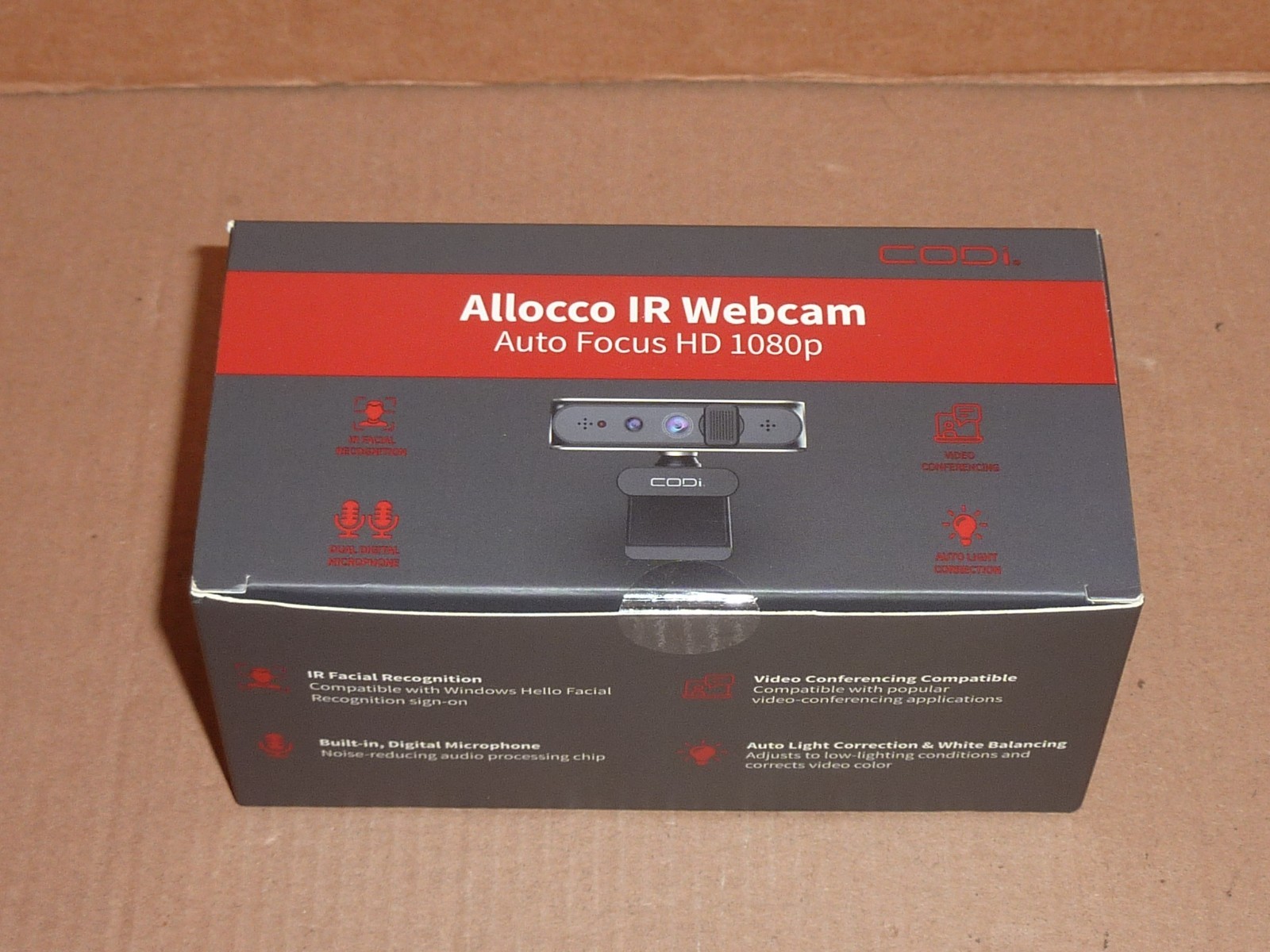 Allocco HD 1080P IR Facial Recognition Webcam (Windows Hello) A05023 - NEW