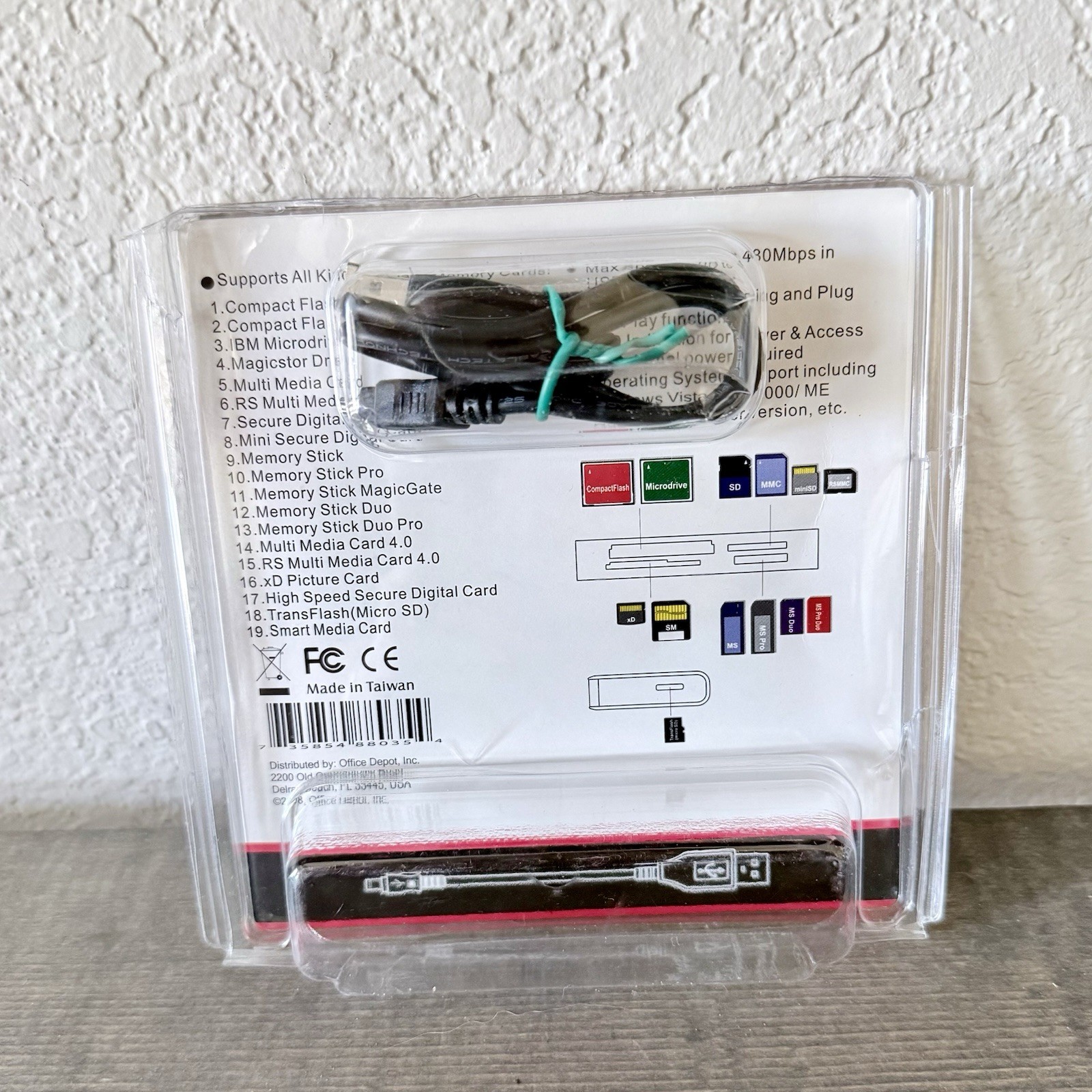 USB Multi Memory Card Reader Open Box SD MiniSD Memory Stick Office Depot