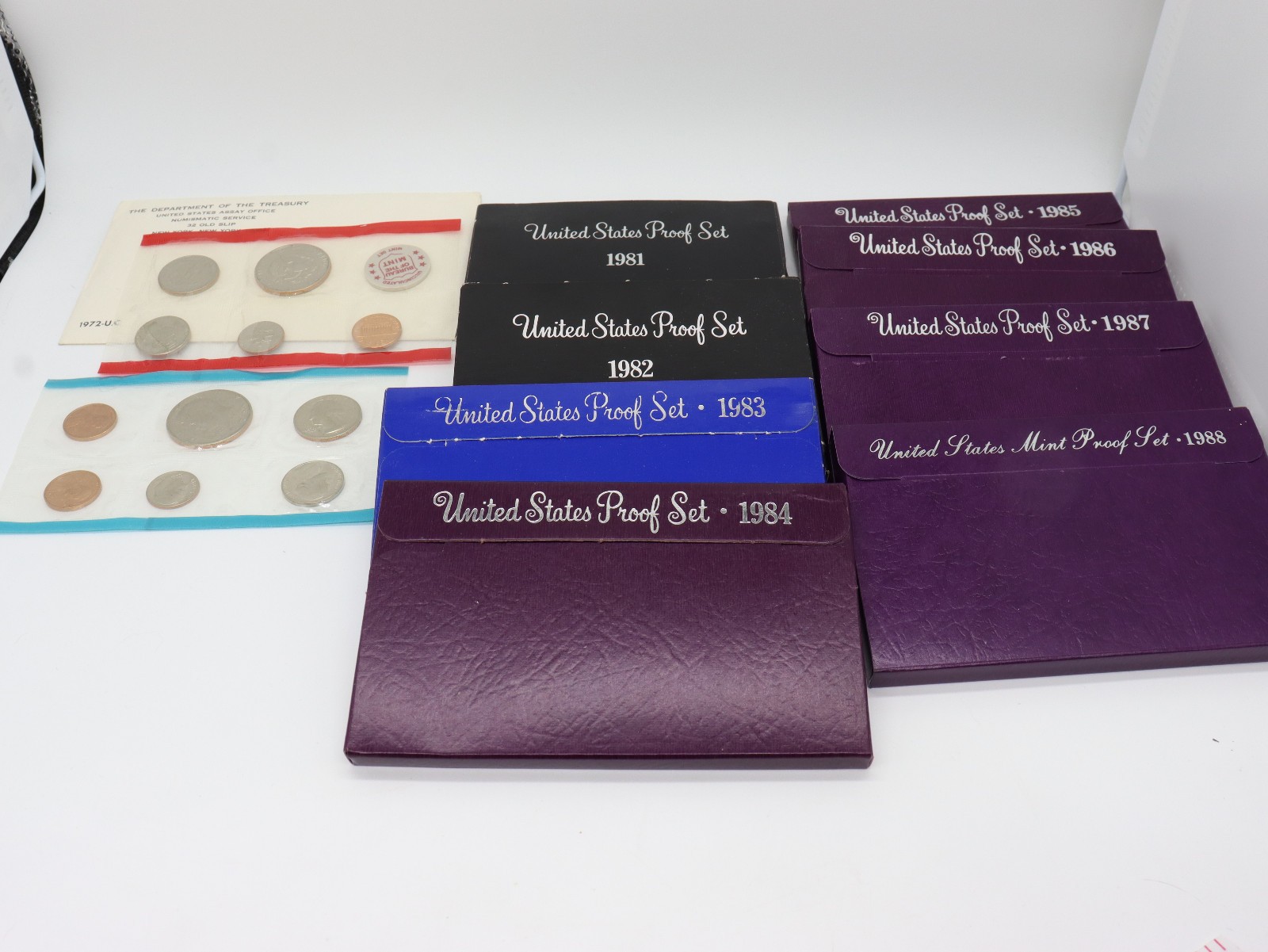 1972 Uncirculated Coin 1981 1982 1983 1984 1985 1986 1987 1988 Proof Set