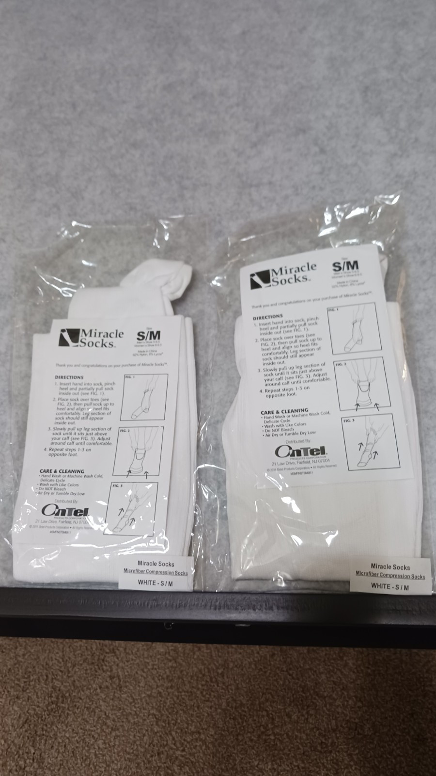 Miracle Compression Socks S/m White 2 Pair