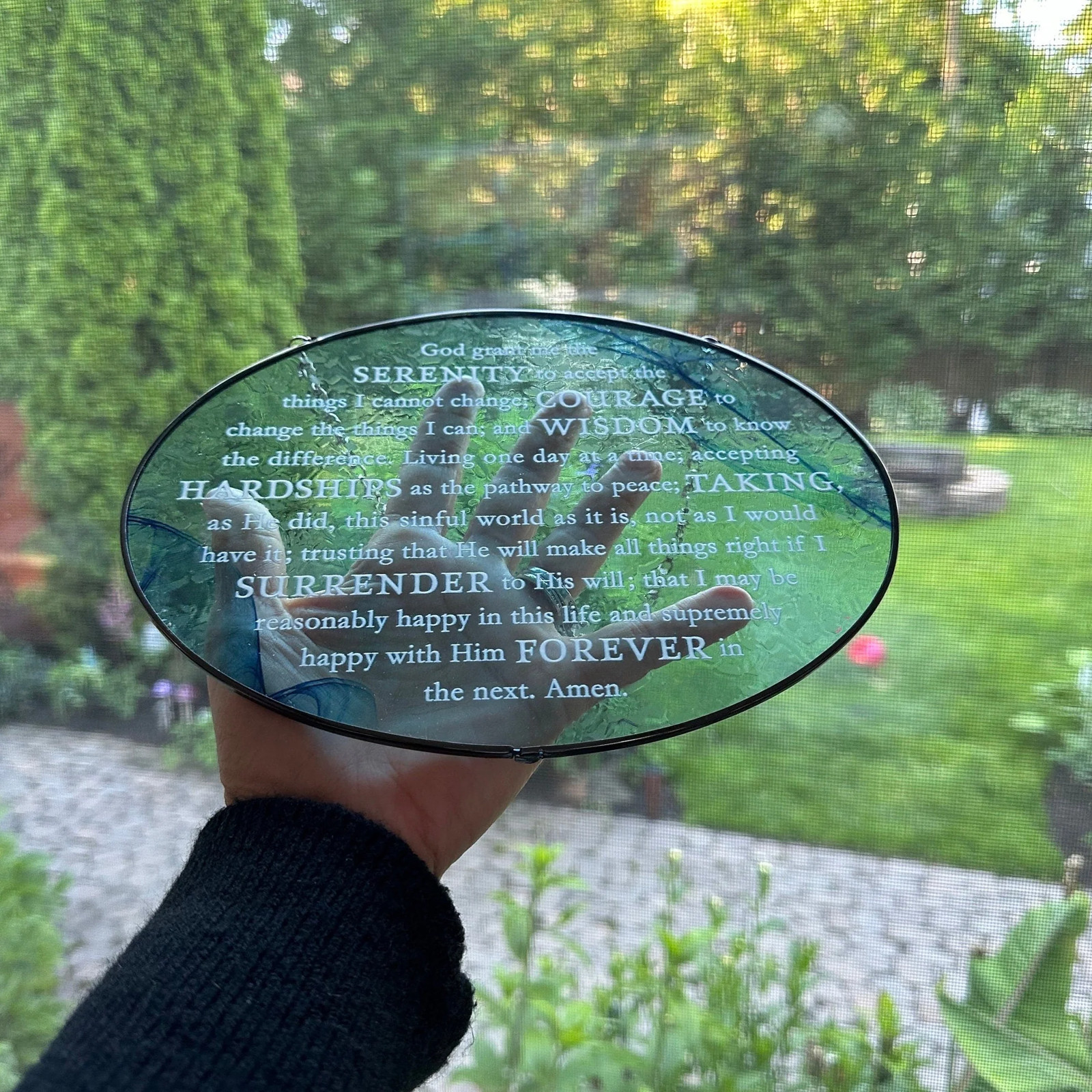 Serenity Prayer Suncatcher Recovery Gift