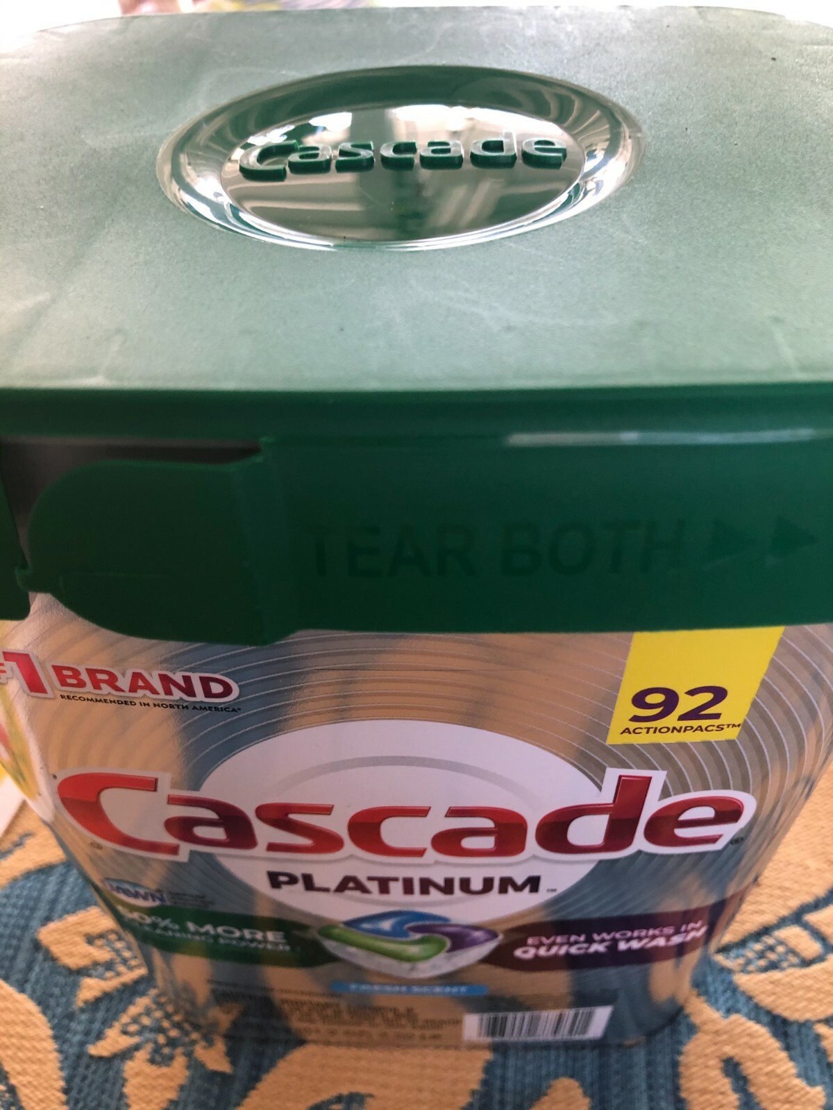 Cascade Platinum ActionPacs Dishwasher Detergent - 92 Count Fresh Scent