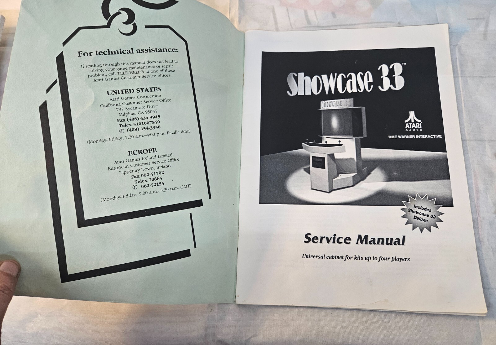 Atari SHOWCASE 33 Arcade Service Manual