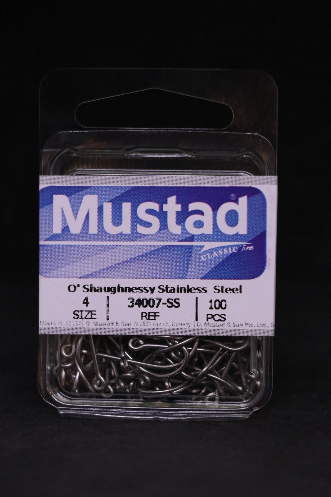 Mustad 34007SS-04 Size 4 Saltwater Stainless Steel O'Shaughnessy Hooks 100 Pack
