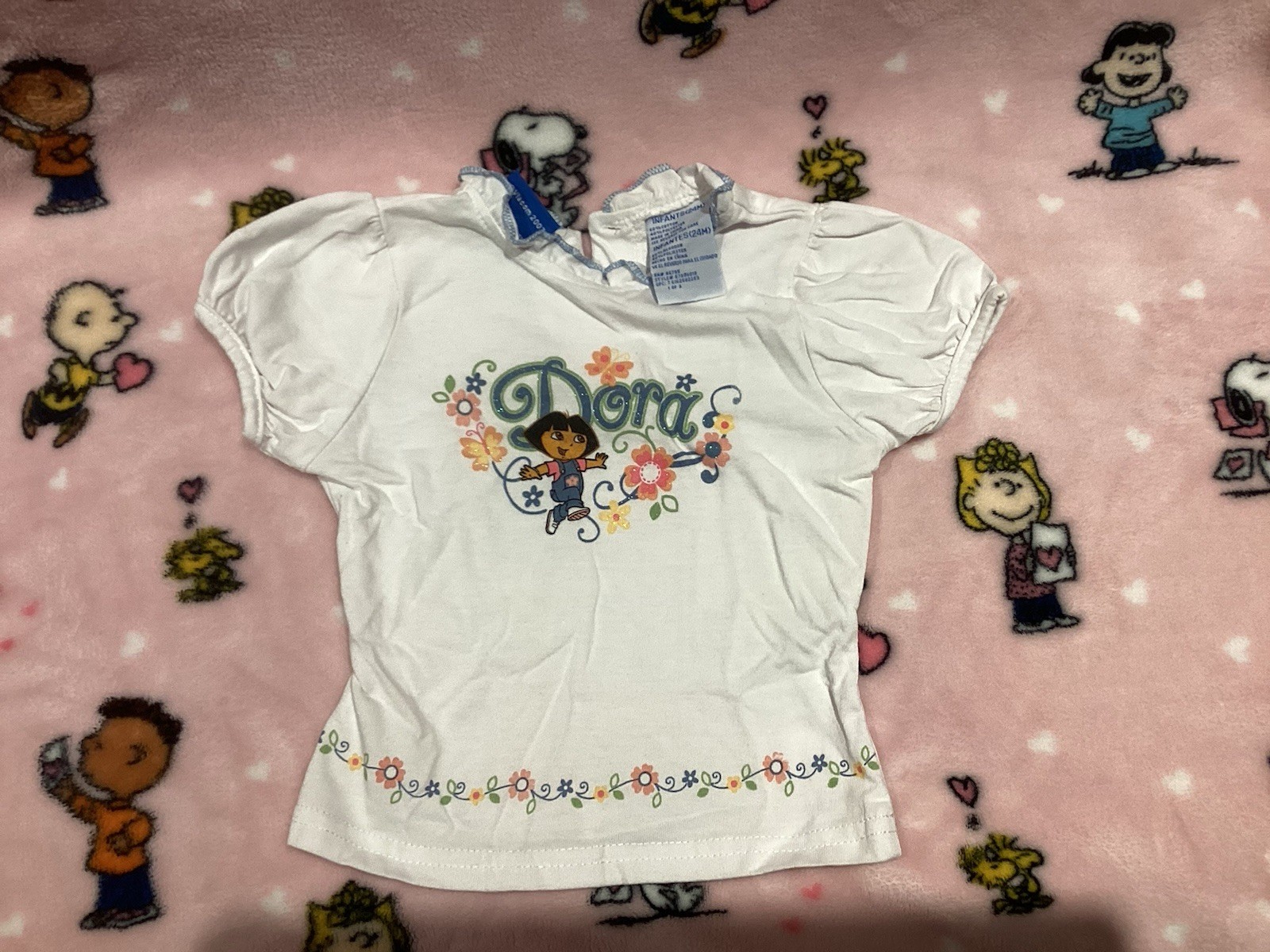 2007 Y2K Nick Jr Dora The Explorer Floral Toddler T Shirt 24M