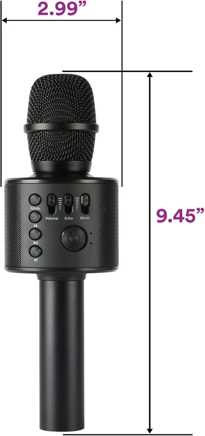 Core Innovations Wireless Bluetooth Karaoke Microphone, Built-in Speakers, HD