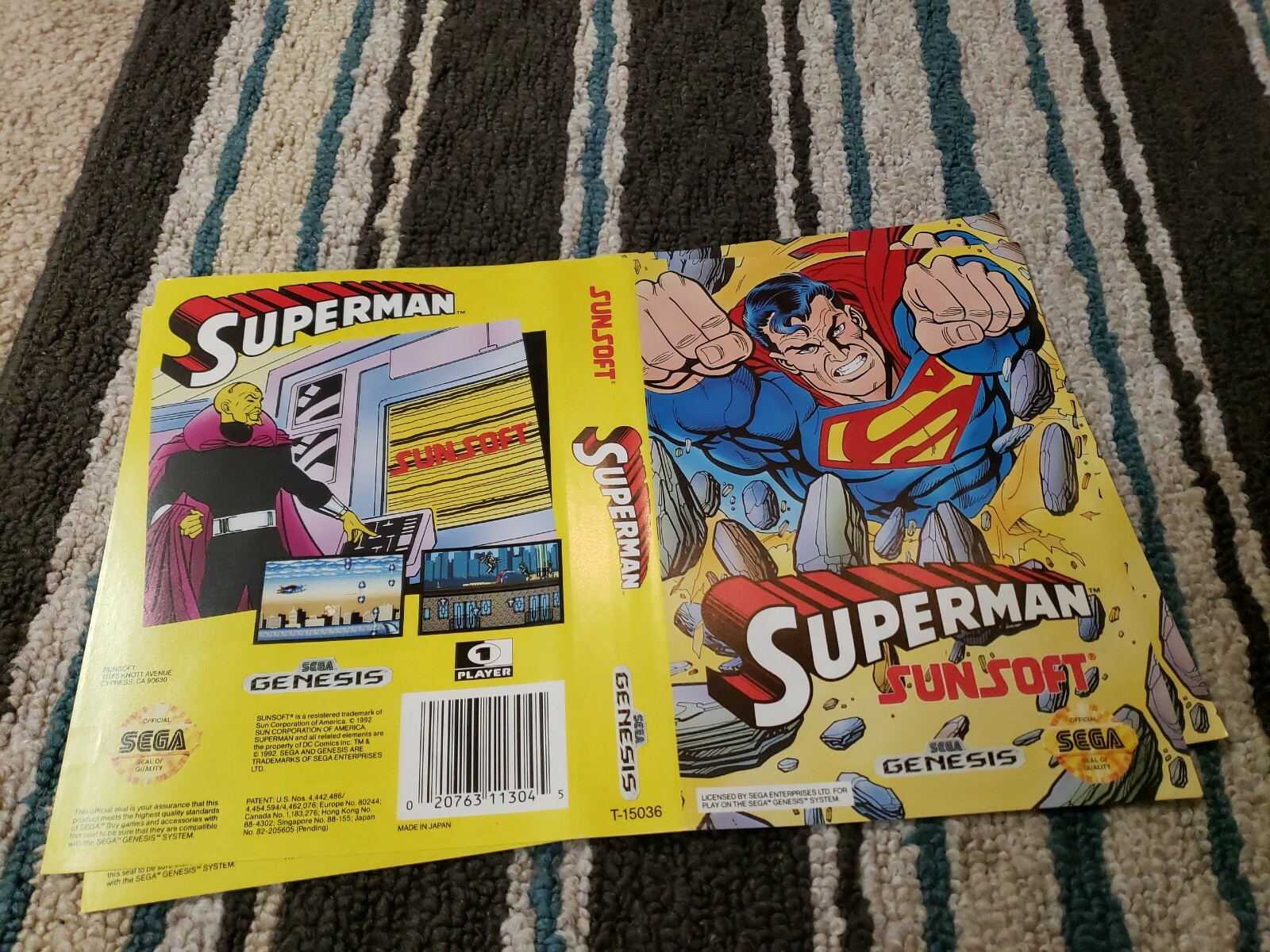 BOX ART ONLY Superman Sunsoft Sega Genesis Case OEM