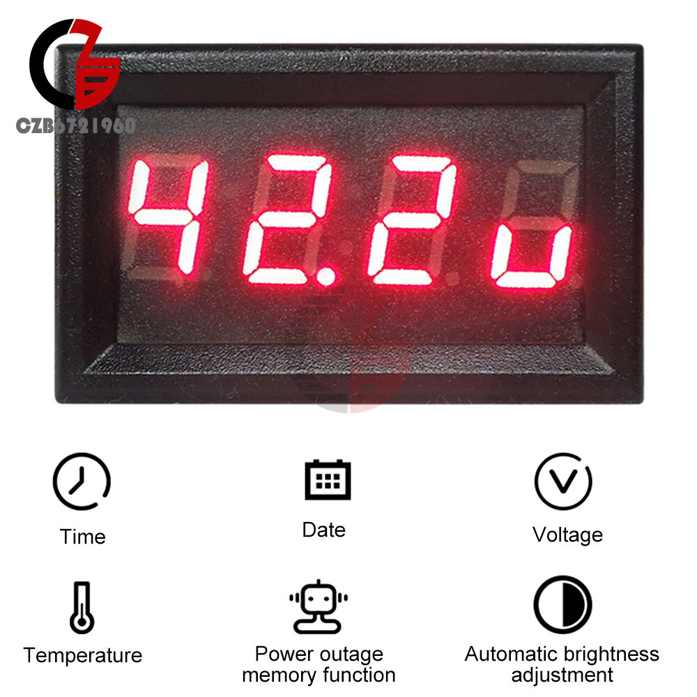 3 in 1 Car Electronic Meter Thermometer Digital Display Voltmeter led car clock