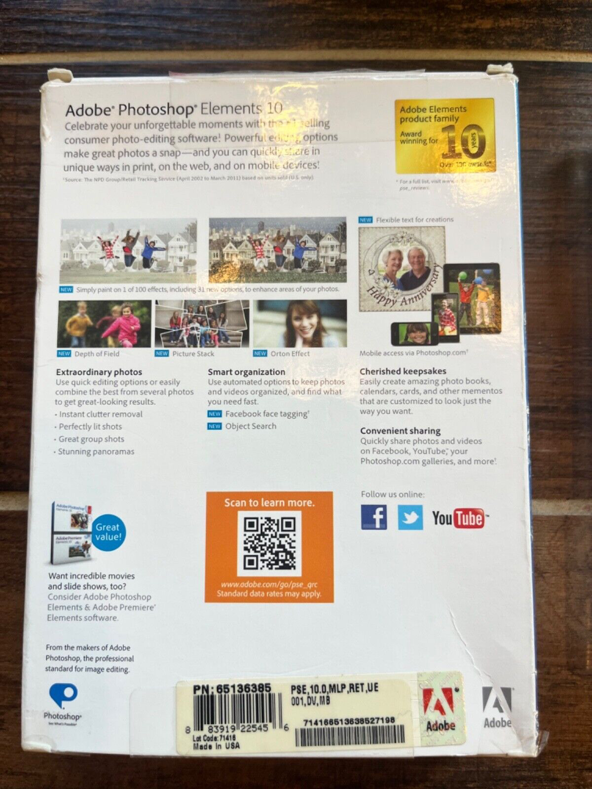2011 Adobe Photoshop Elements 10 photo editing, software