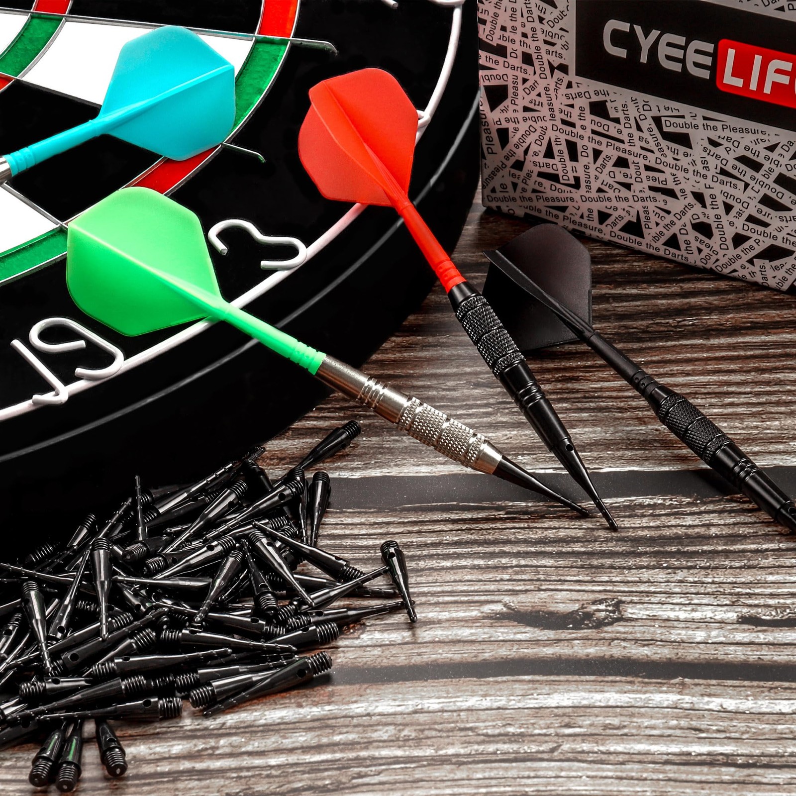 CyeeLife Darts Plastic Tip,Soft Tip Set,12 Pcs 18 Gram with 50 Extra...
