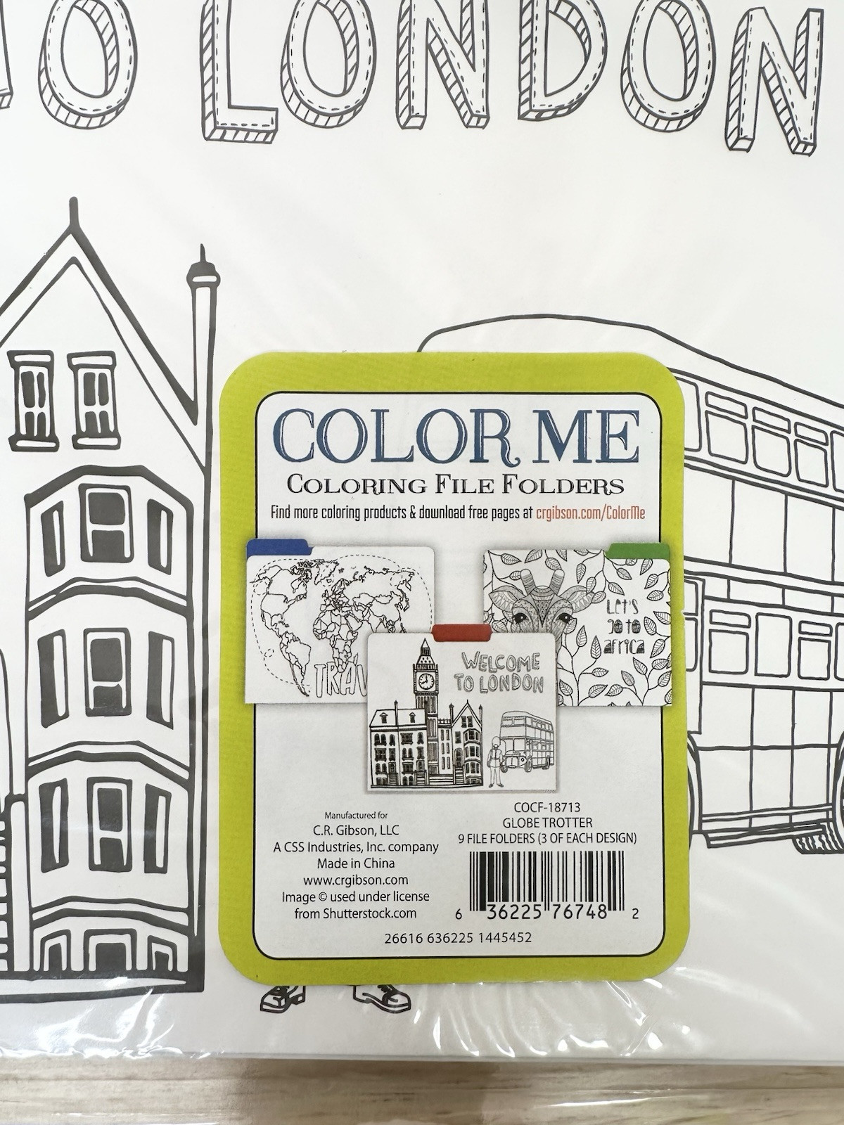Color Me Set Of 9 Coloring File Folders Globe Trotter Travel New Open Package