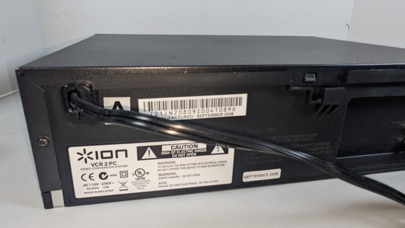 ION VCR 2 PC USB VHS Video to Computer Conversion System Digital Transfer Tested