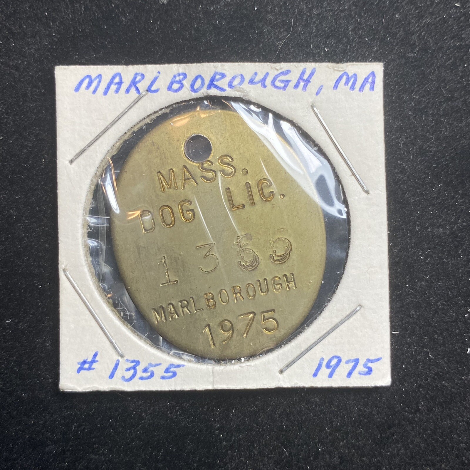 1975 Marlborough MA Dog Tax Tag #1355. Our C1025