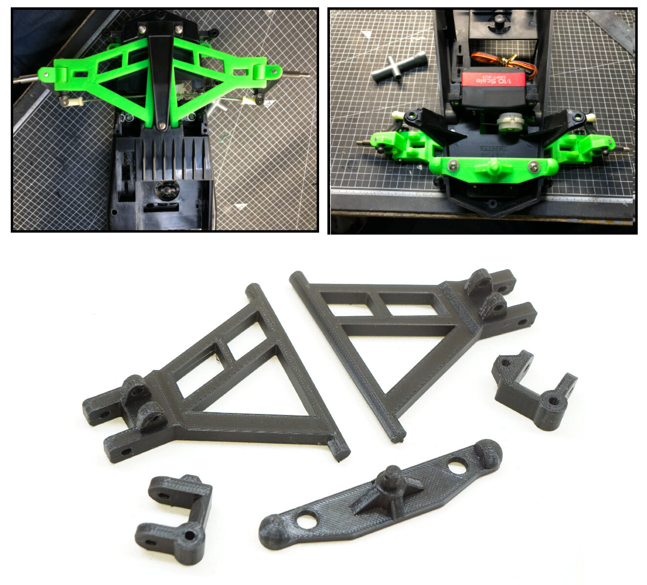 Tamiya Grasshopper Upgrade HD Front Suspension Arms, caster blocks, body mount
