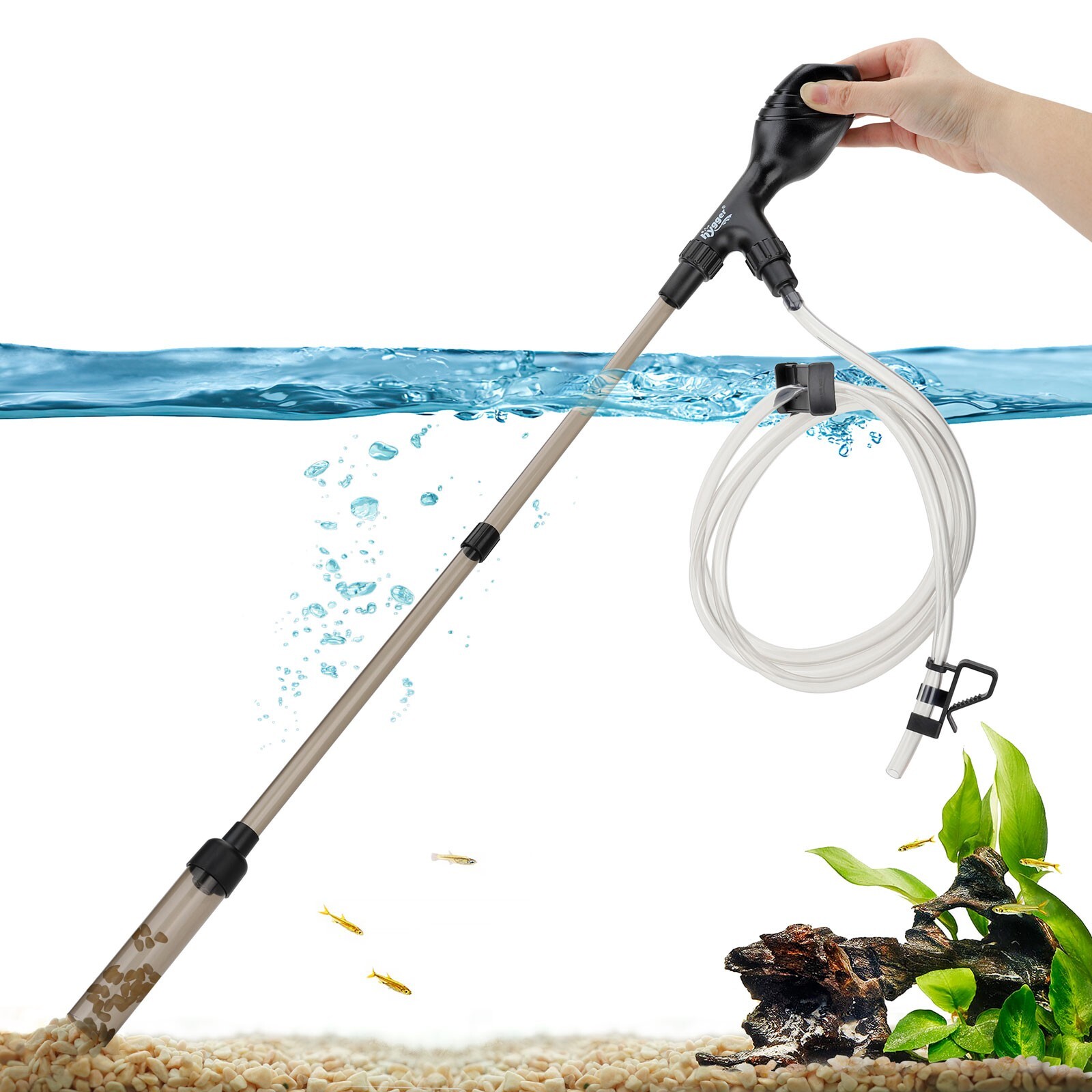hygger Aquarium Gravel Cleaner Vacuum Fish Tank Vacuum Water Change Tools