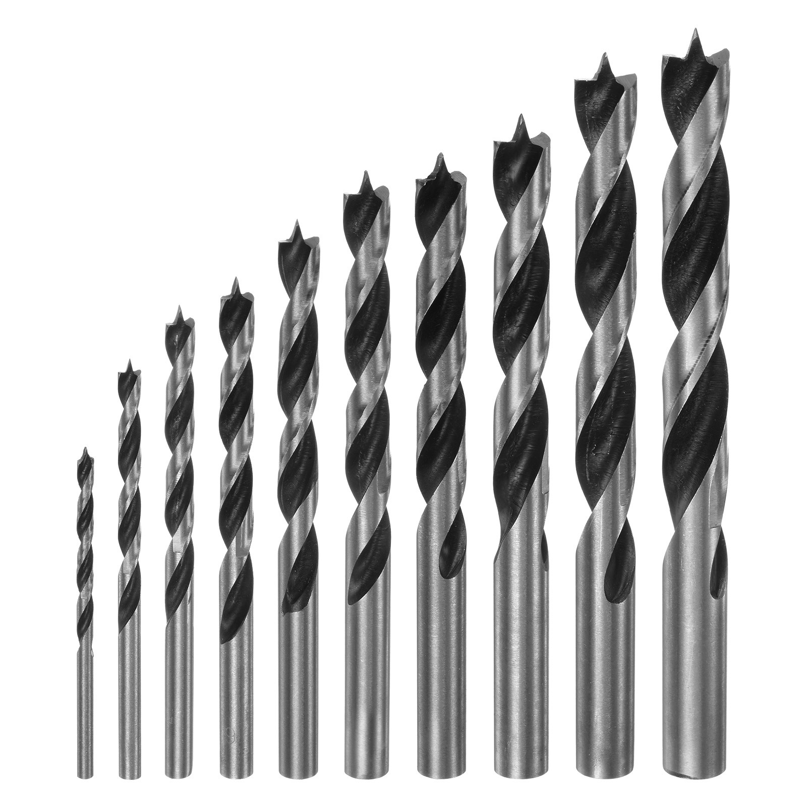 1set Brad Point Drill Bits Dia 3/4/5/6/7/8/9/10/11/12mm Steel Round Shank Drill