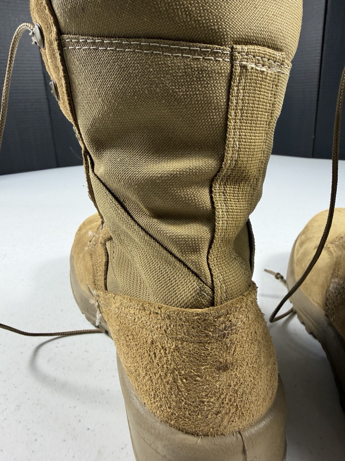 Belleville AHWC 07.0 W Tan Suede Combat Boots Mens 7 Wide Military Tactical