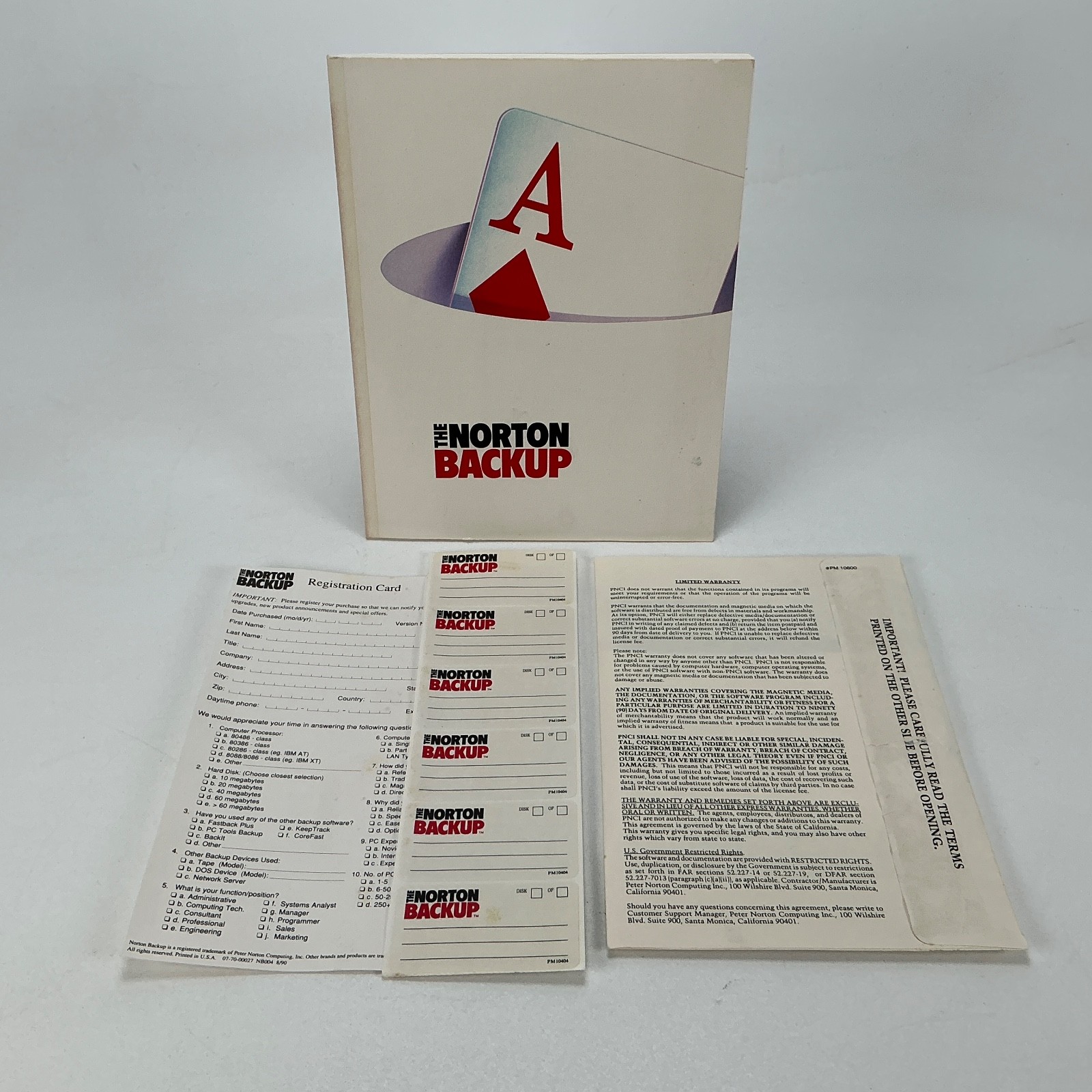 The Norton Backup Vintage Computer Software and Manual for IBM PC