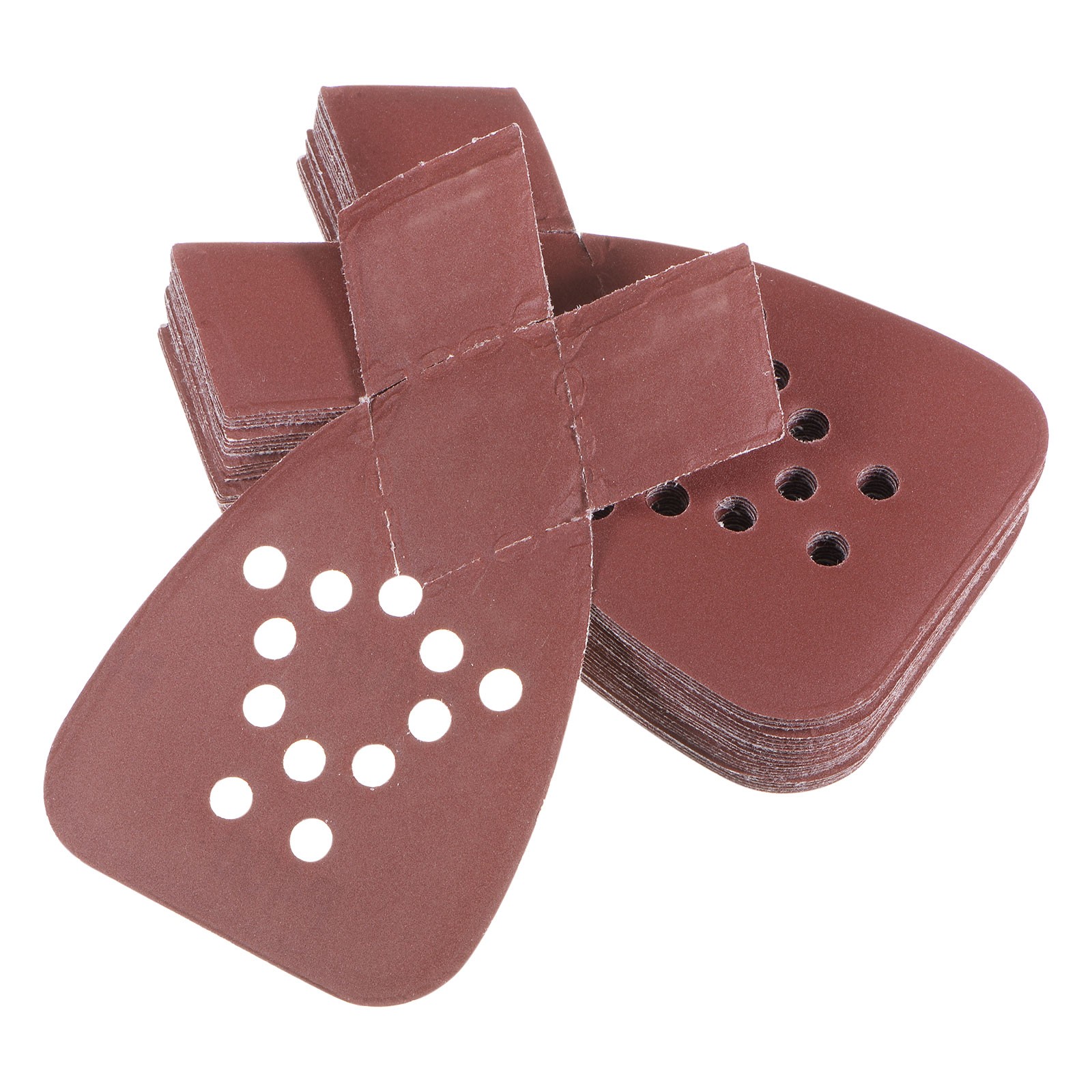 24pcs 400 Grit 12 Hole Hook Loop Sandpaper Triangular Sanding Pad with Extra Tip