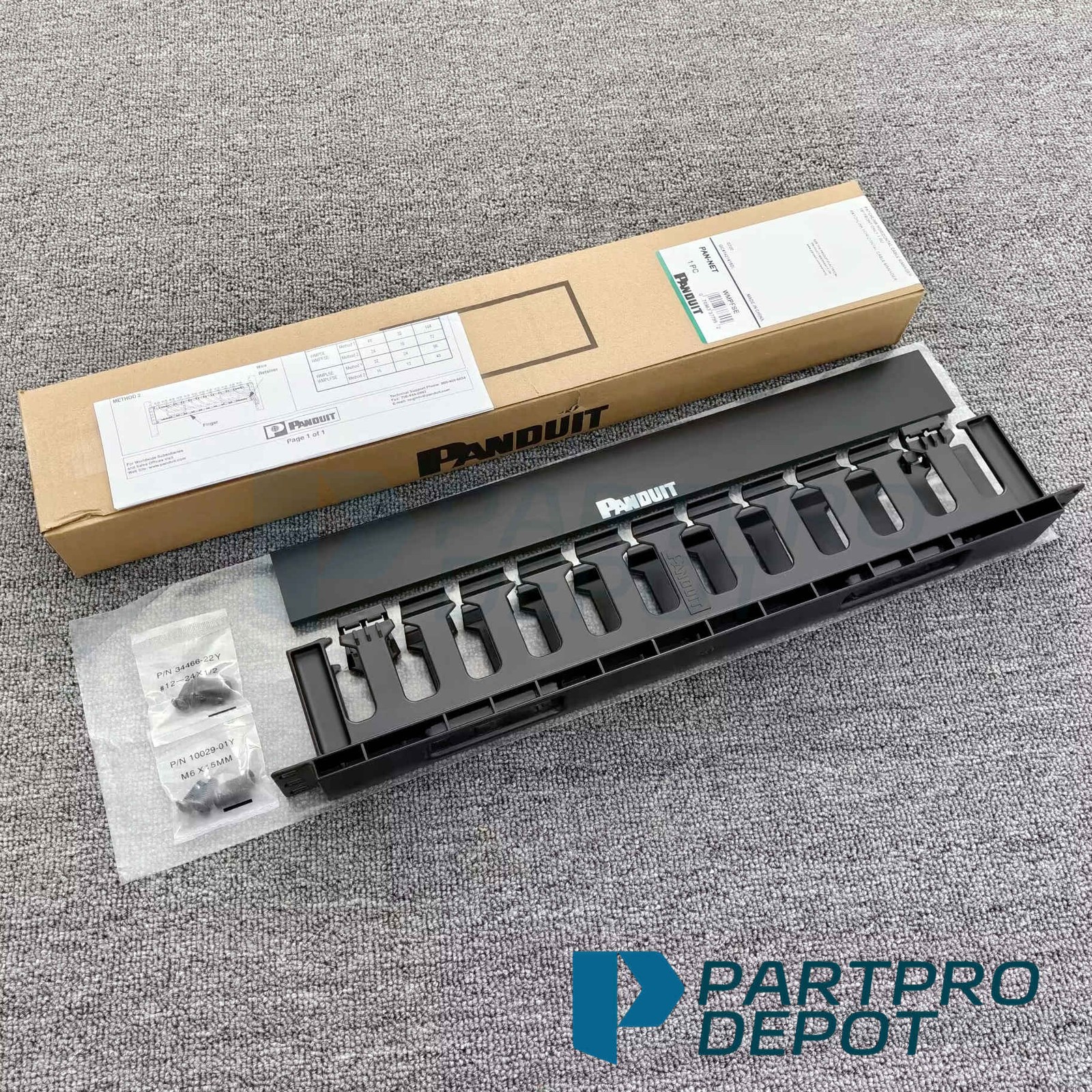 WMPFSE QTY 1 For PANDUIT 19” Horizontal Cable Manager Front Only 1 RU Pan-net