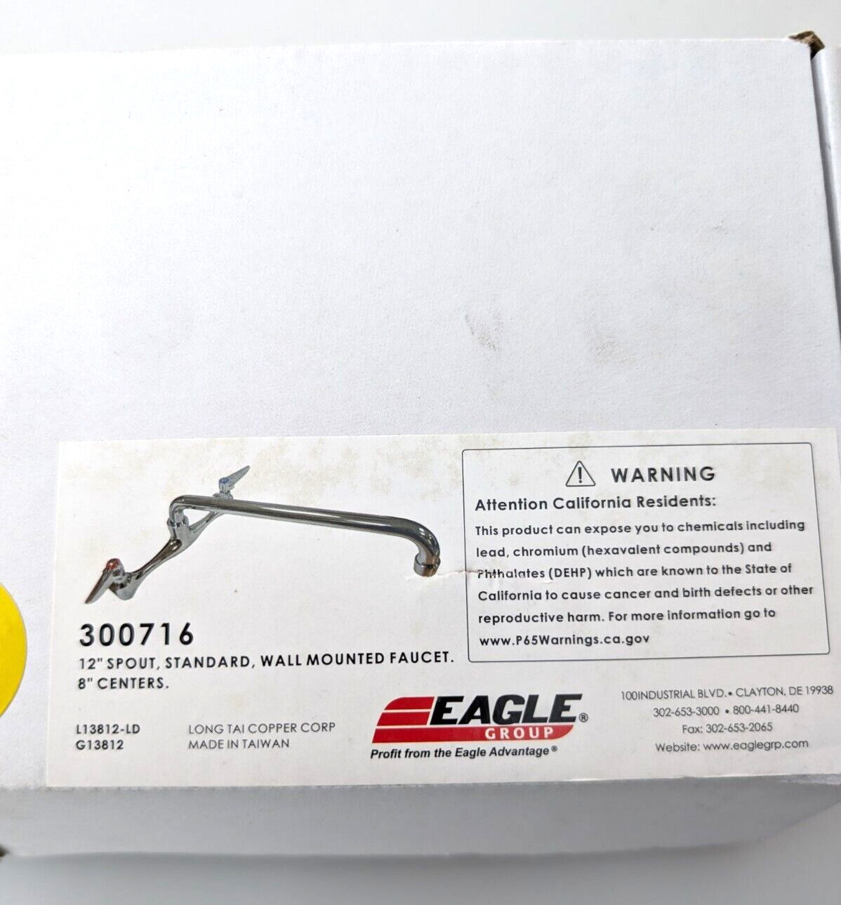 Eagle 300716 Faucet 12" Spout, Splash-mounted Mixing Faucet
