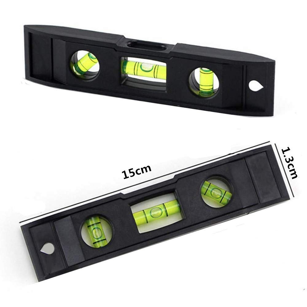 2pc 6 Inch Magnetic Torpedo Level ABS Plastic 3 Bubble Vials Carpenter Use