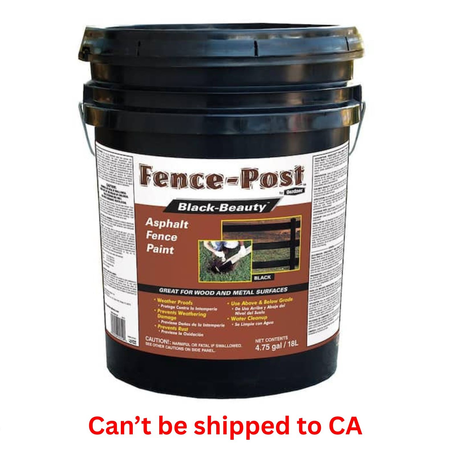 4.75 Gal. Black Beauty Asphalt Fence Paint