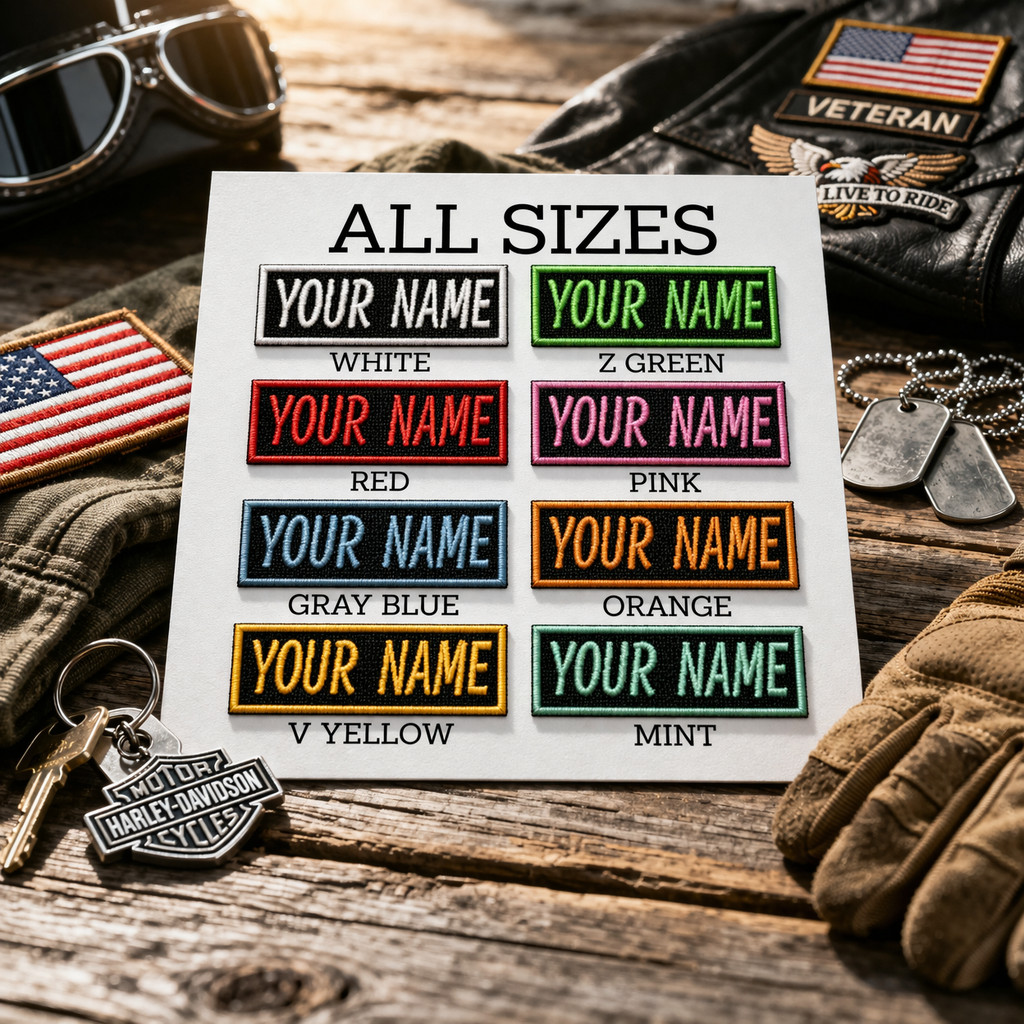 Custom Name Tag Personalized Embroidered Applique Patch Bikers, Uniforms Veteran