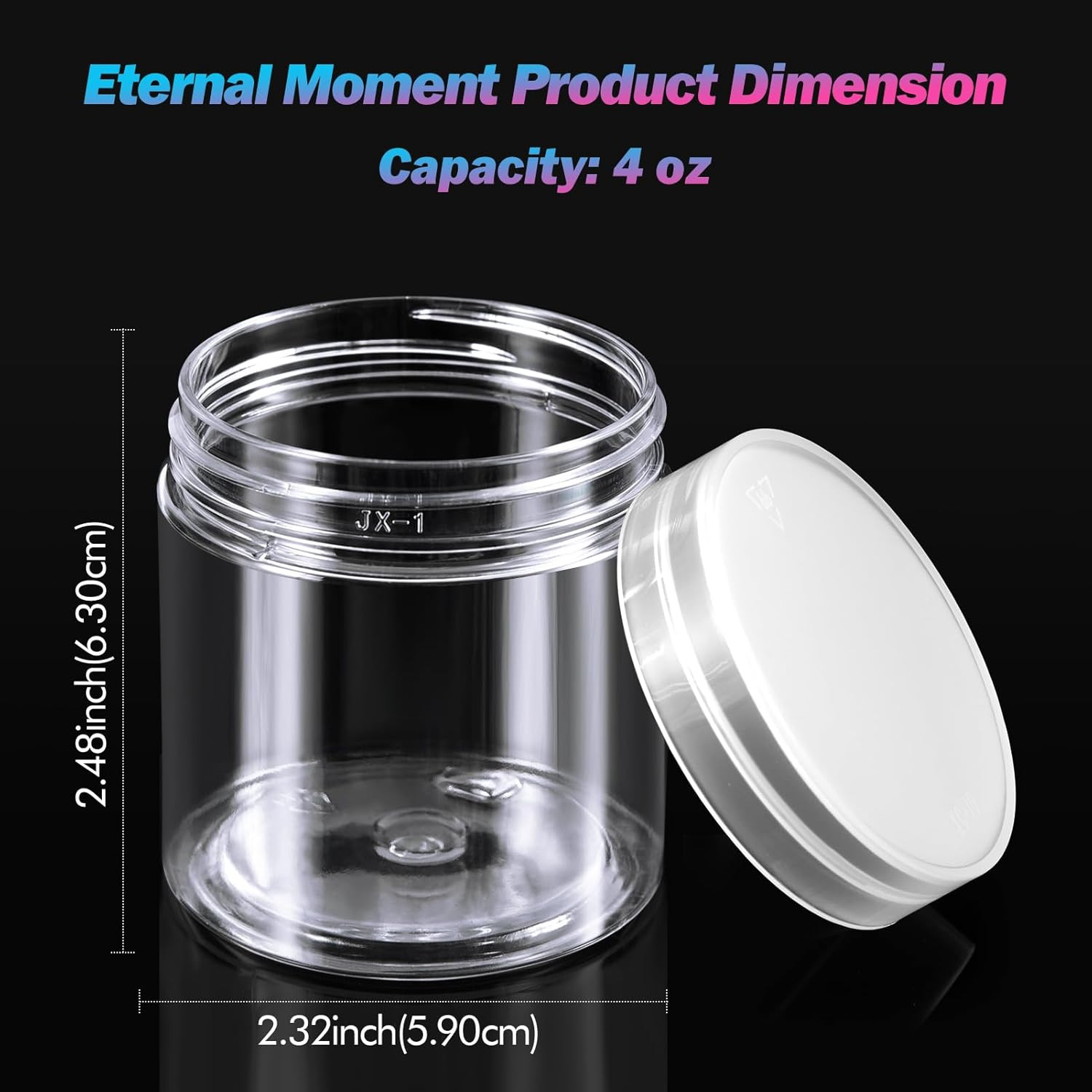 36 Pack 4 OZ Plastic Jars round Clear Cosmetic Container Jars with Clear Lids, P