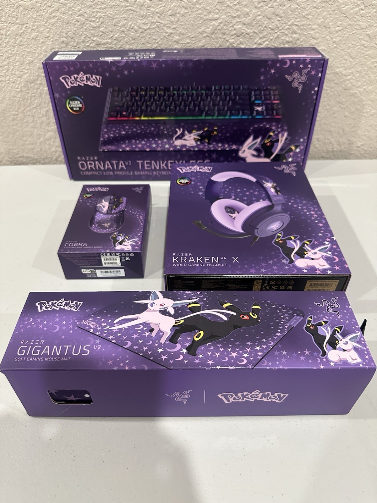 Pokemon x Razer Espeon & Umbreon Edition Set - Mouse/Pad, Keyboard, Headset New