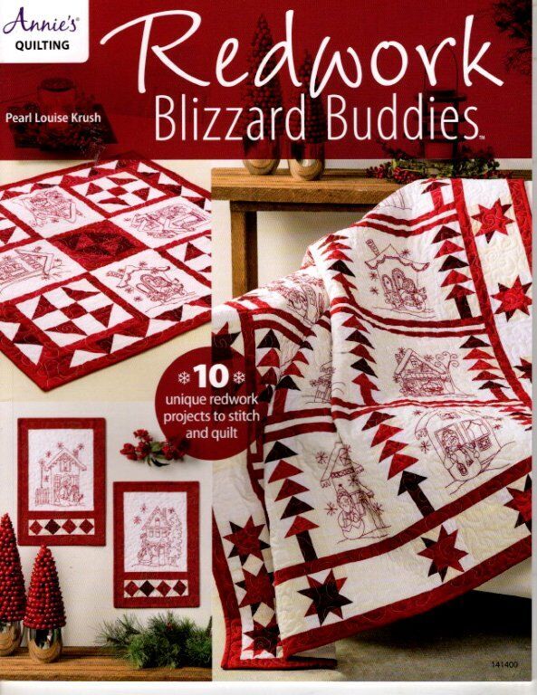 ANNIE'S QUILTING REDWORK BLIZZARD BUDDIES 10 UNIQUE DESIGNS
