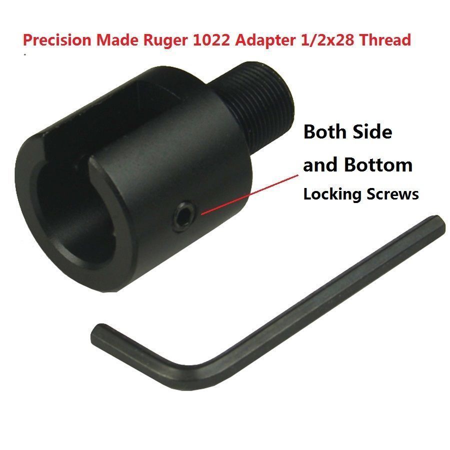 Aluminum Muzzle Brake Adapter Slip On For 1/2x28 TPI For Ruger 1022 10-22 10/22