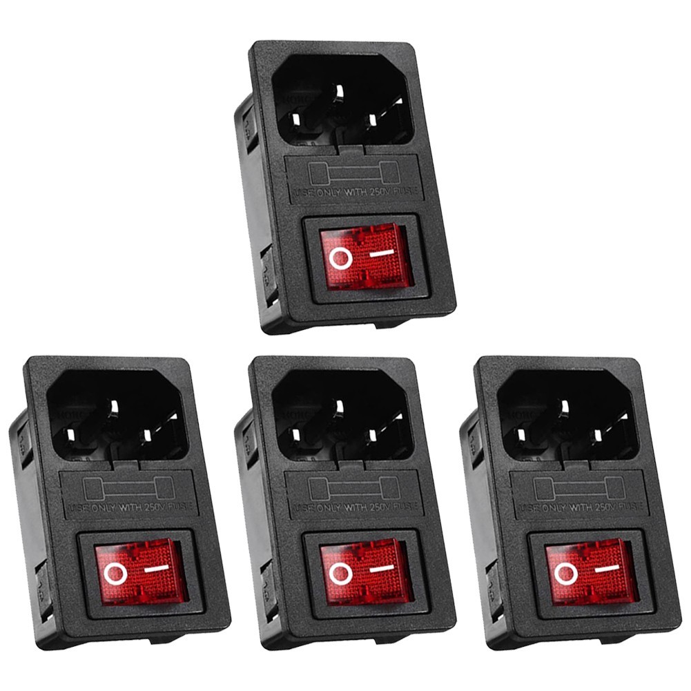Fuse Switch for Power Socket Plastic Socket 7 Terminals Fuse Switch Insertion