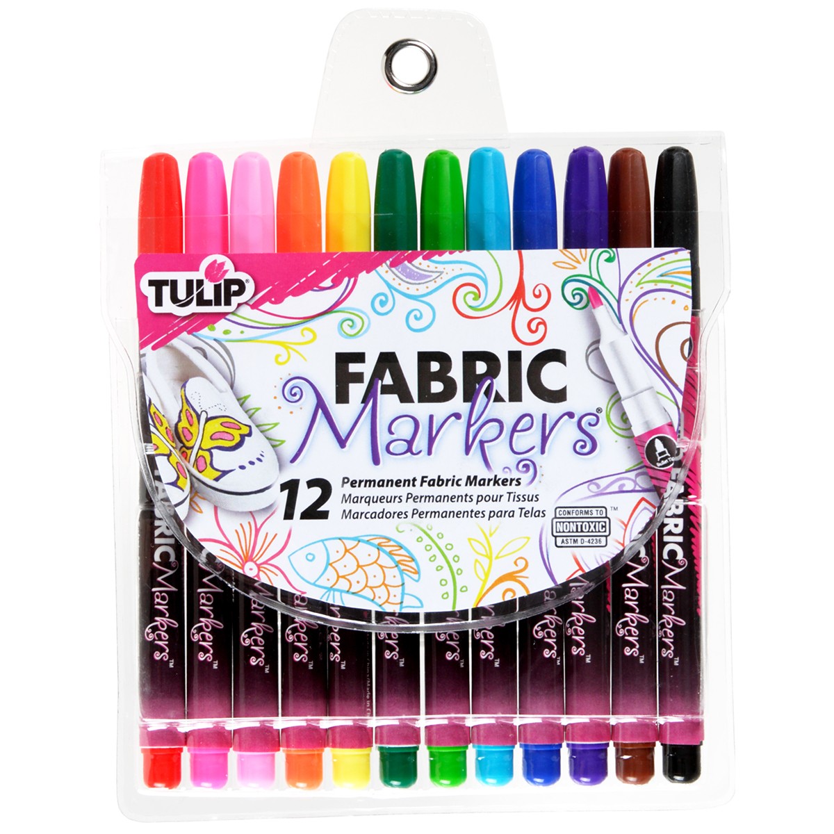 I Love To Create 26662 Tulip Fine Fabric Markers 12/Pkg-Assorted