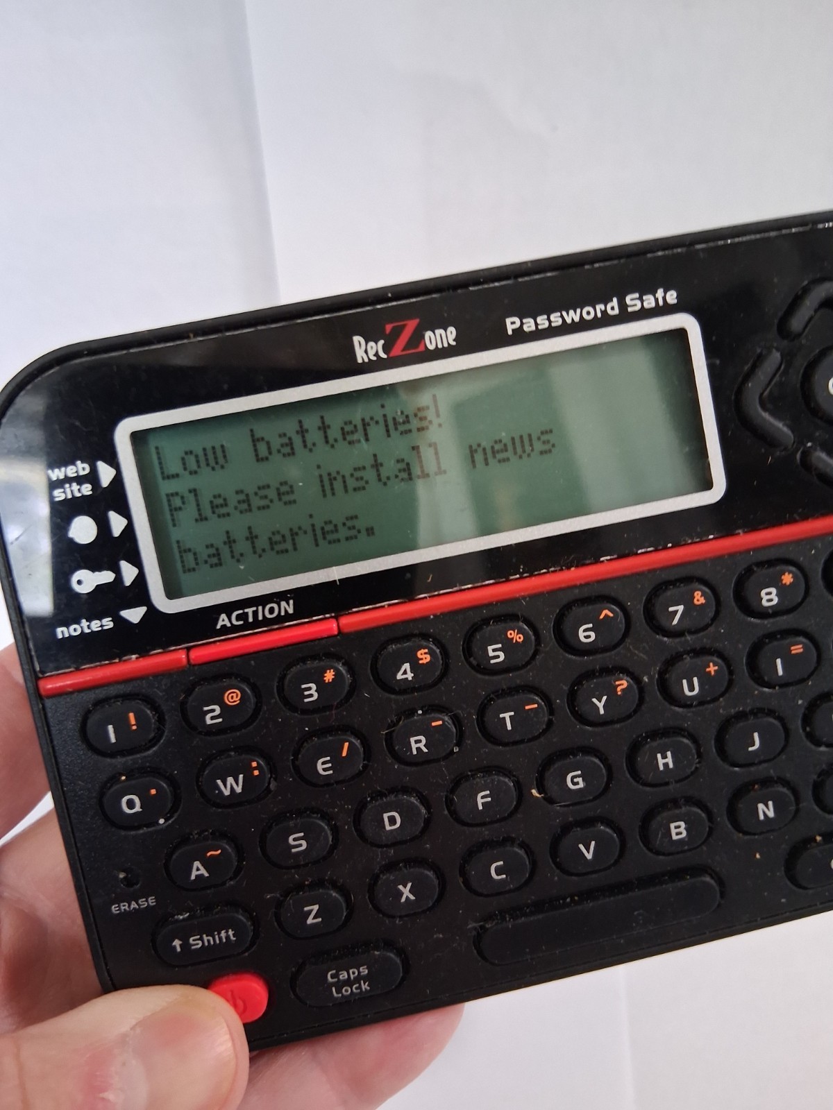 RecZone 595 Password Safe Handheld Digital Keeper Vault - Works