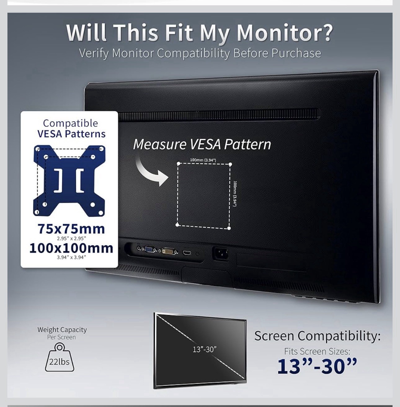 VIVO Dual Monitor Mount w/ Glass Base Stand for 2 Computer Screens up to 30"