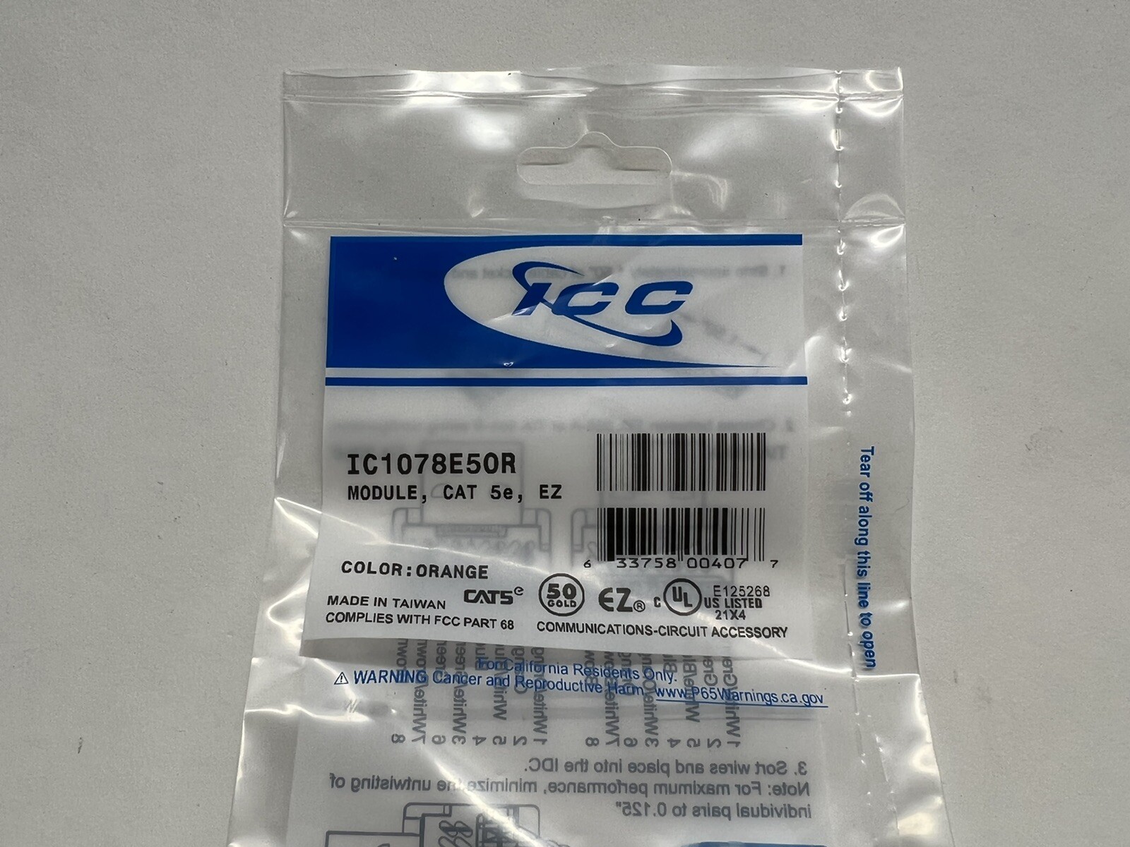 ICC Module, CAT 5e, EZ IC1078E50R