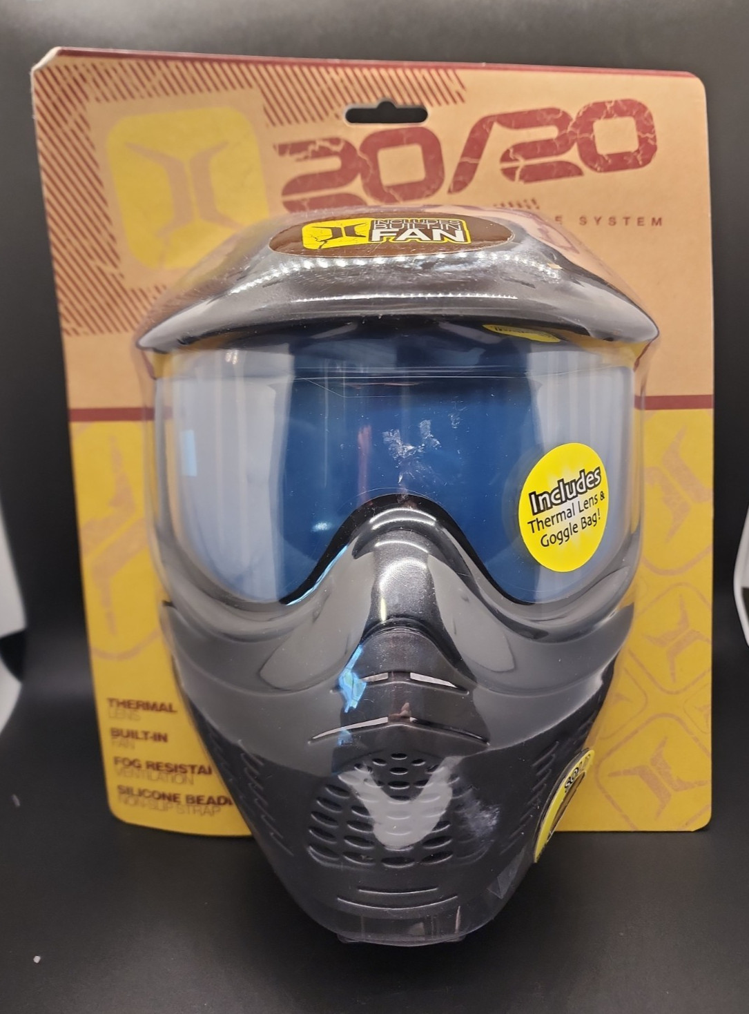 Invert 20/20 Black Paintball Mask With Built In Fan New In Package