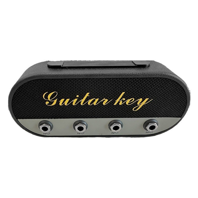 BLACK Guitar Key Holder Keychain Wall Decoration Includes 4 Keychains