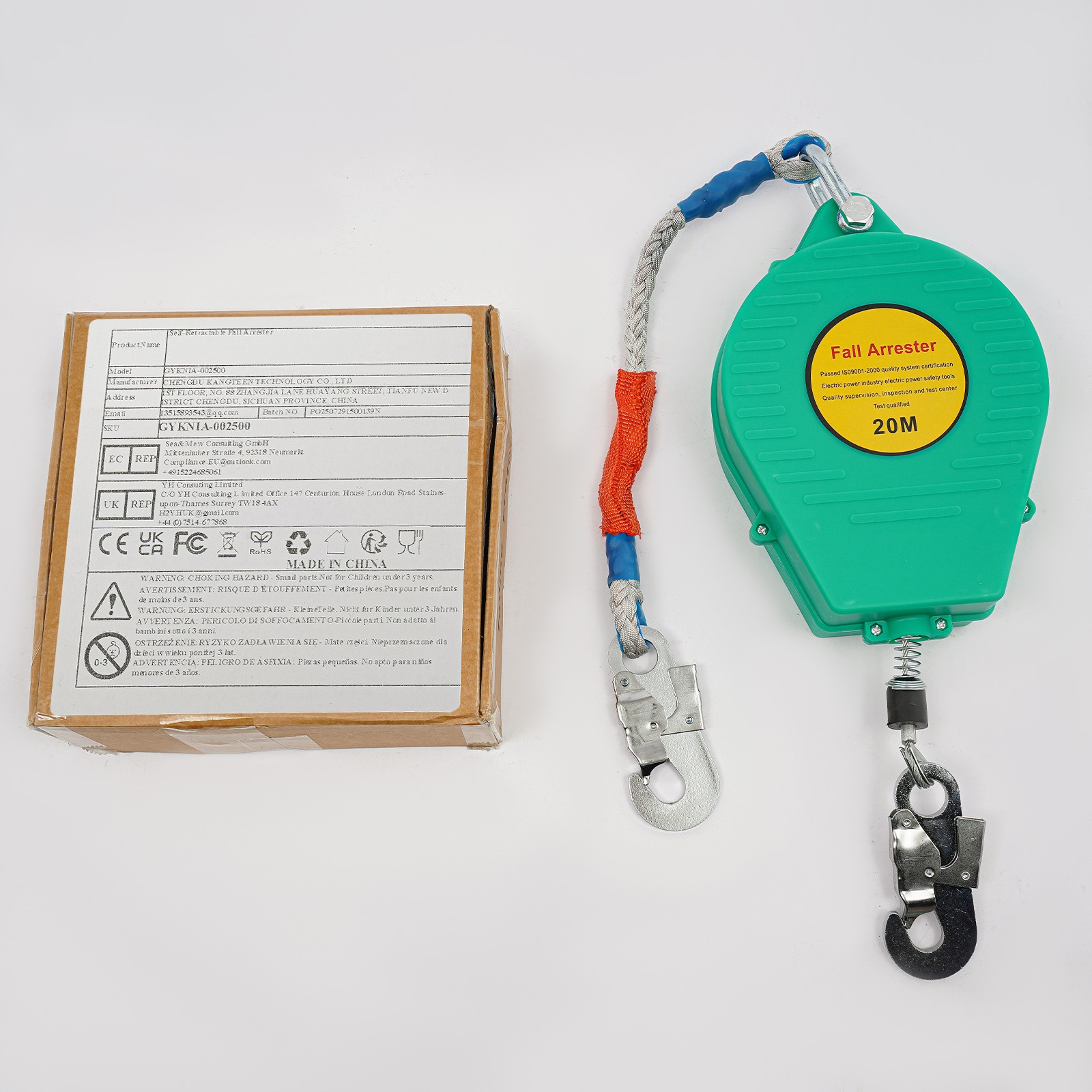 Self-Retractable Fall Arrester Fall Arrest Protector Fall Protection Gear 20m
