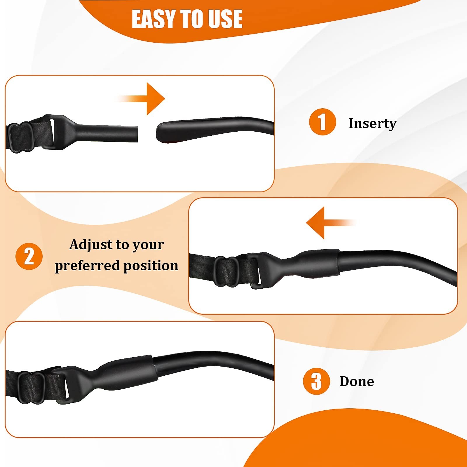 SMARTTOP Adjustable Glasses Strap-6 Pack No Tail Eyeglass Straps Eyewear Reta...