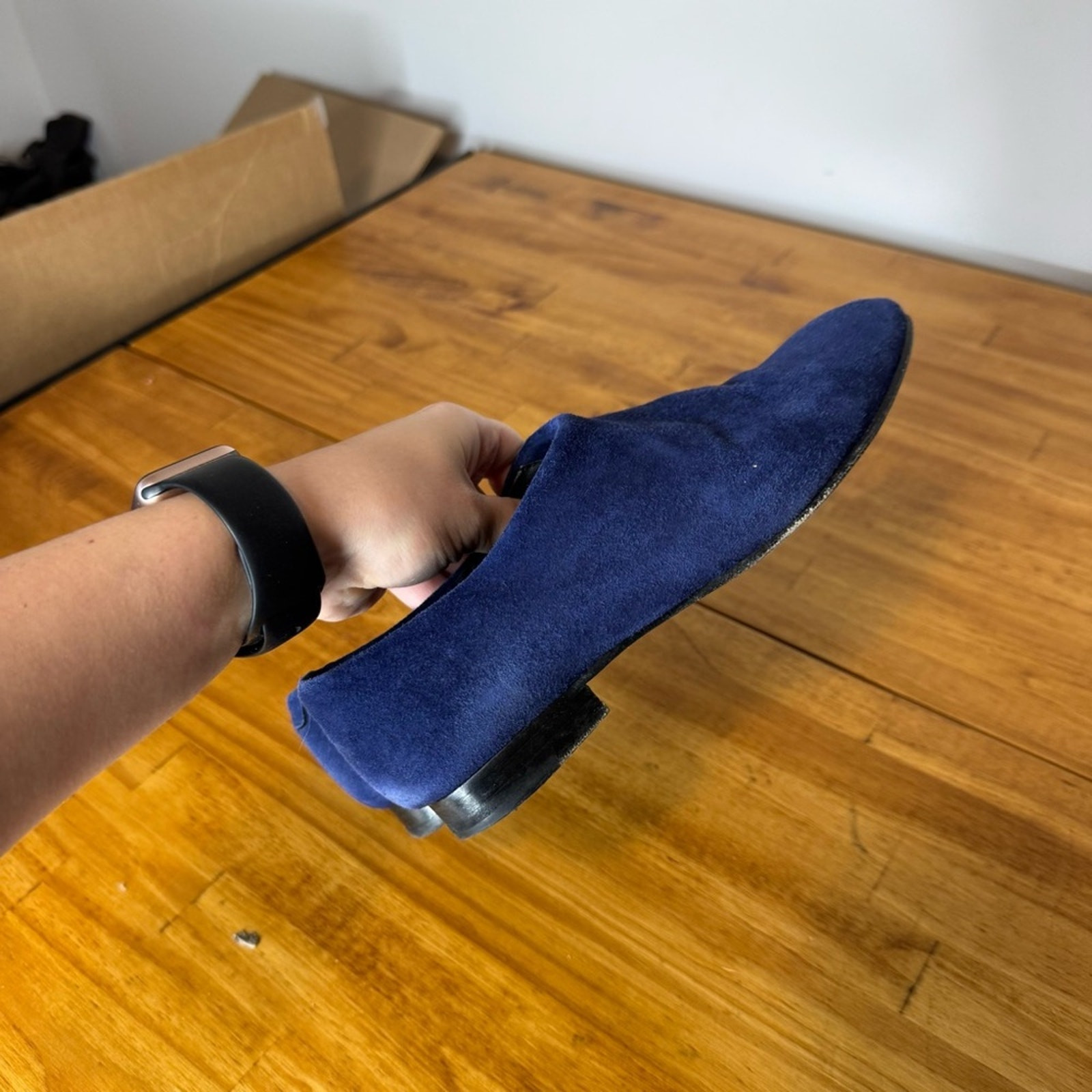 Opening Ceremony Charly Blue Suede Leather Slip On Flats Size 36